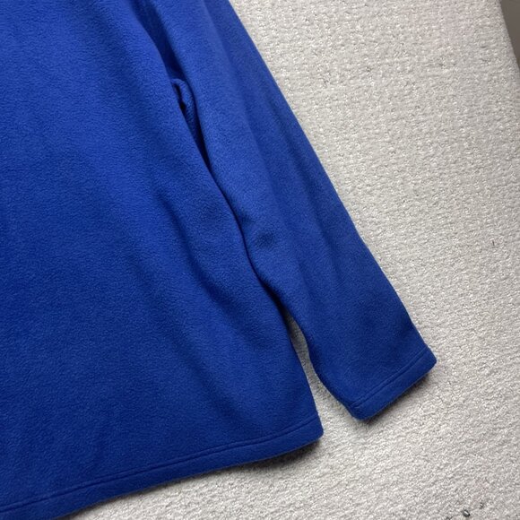 VTG NHL Edmonton Oilers Hockey Mens Sz L Polar Fleece Jacket Blue / Orange Read - Picture 15 of 16